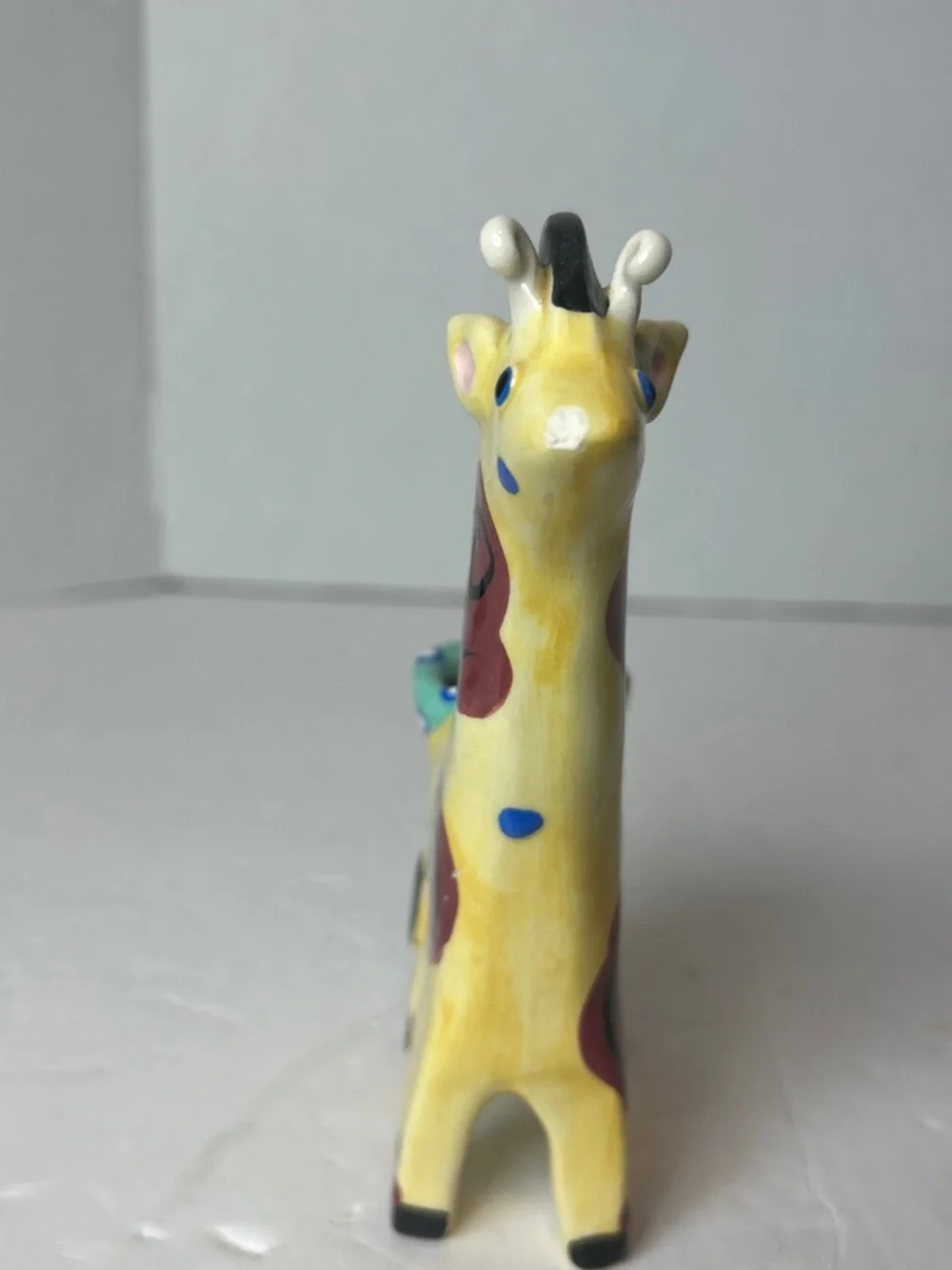 VTG RussianYellow Ceramic Giraffe Candle Holder Decor Handpainted Dainty Kawaii